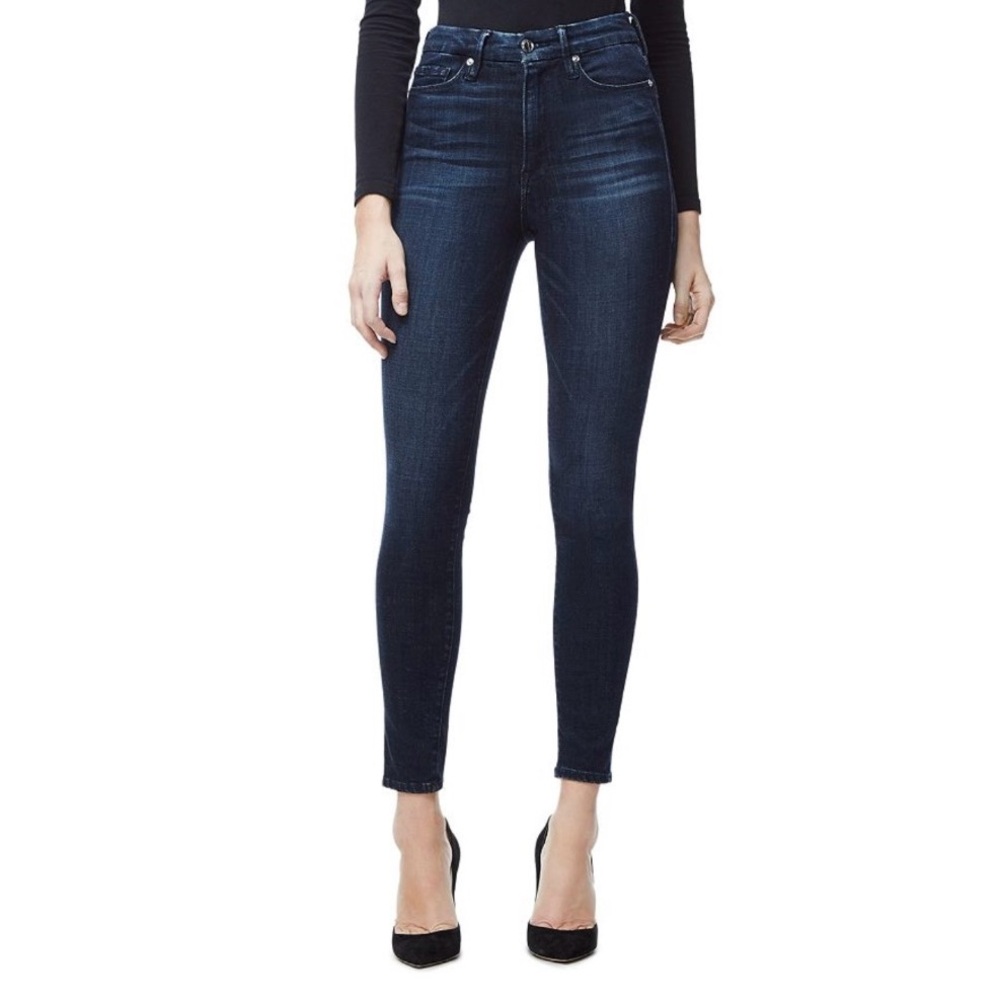 Good America Good Waist High Rise Ankle Skinny Jeans in Blue size 22 Stretch